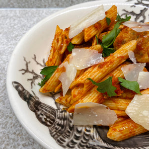 Chicken Meatballs Penne with Vegetarian Pasta Sauce