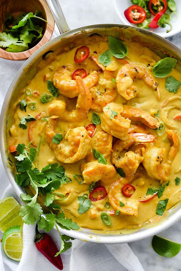 Coconut curry shrimp made with Whisktaker curry sauce - Healthy Food Lebanon